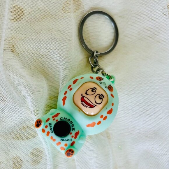 Kids Cartoon Happy & Sad Face Dual mode Unique Novelty Keychain - Picture 5 of 6